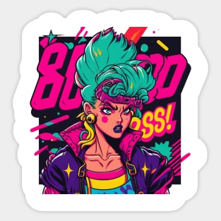 Woman Gangster Pop Art Sticker